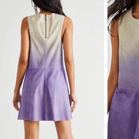 FP GOAT LEATHER SUEDE MOON BEAM MINI DRESS SZ S - Picture 7 of 16